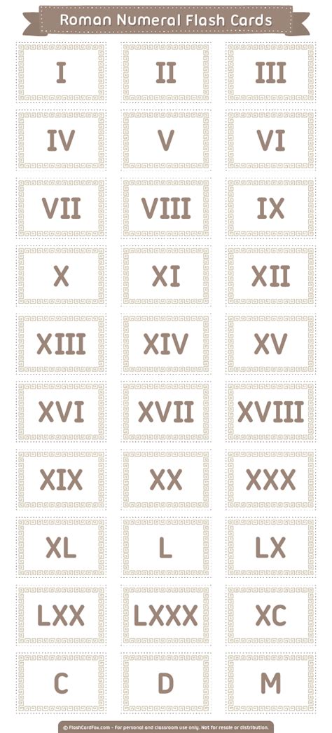 Check spelling or type a new query. Printable Roman Numeral Flash Cards