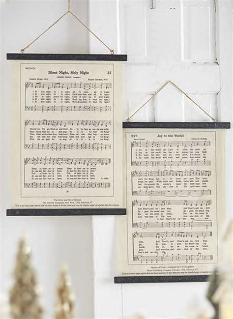 Holiday Sheet Music Wall Decor Set Of 2