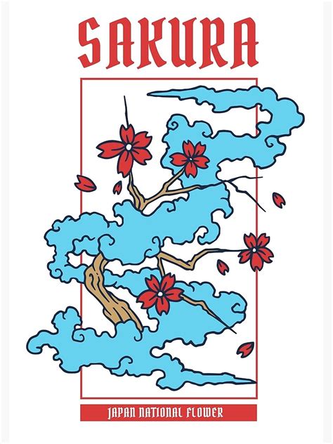 Japanese Illustration Of Sakura Tree Art Print By Kanae19 Redbubble