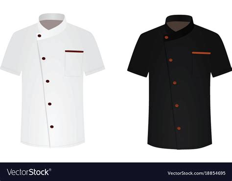 black  white chef shirt cook uniform royalty  vector
