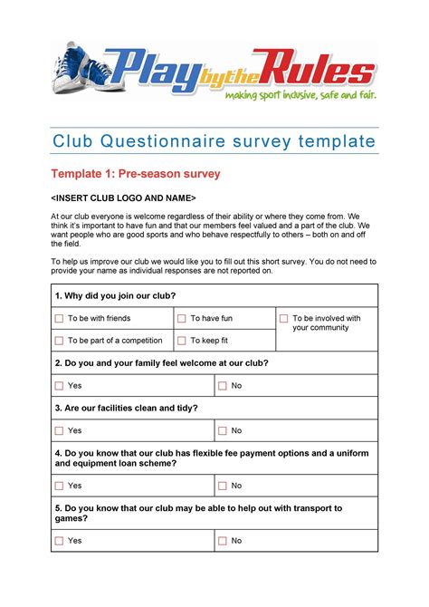 30 Questionnaire Templates Word Templatelab