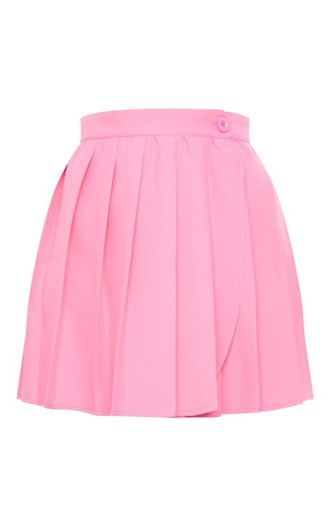 Pink Woven Skater Skirt Skirts And Shorts Prettylittlething