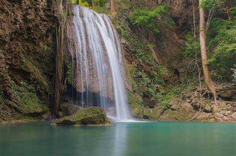Erawan Waterfall At Kanchanaburi Thailand Stock Image Image Of