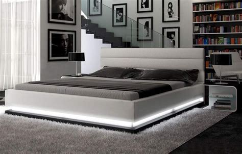 Infinity Contemporary White Platform Bed With Lights
