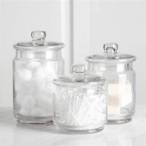 Buy Whole Housewares Glass Apothecary Jars With Lids Set Of 3