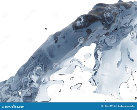 Splashing Blue Sparkling Pure Water Abstract Nature Background Stock