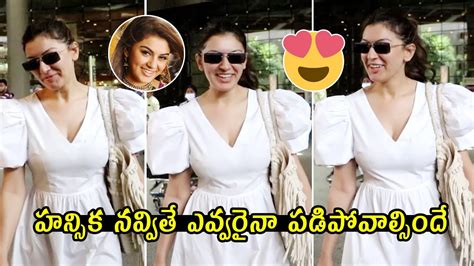 Actress Hansika Motwani Cutest Smile Towards Reporters Spotted At