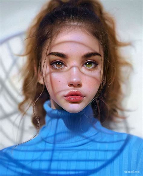 Hyper Realistic Painting Portrait Girl By Irakli Nadar