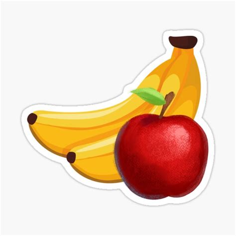 Apple And Banana Sticker For Sale By Rosecitymerch Redbubble
