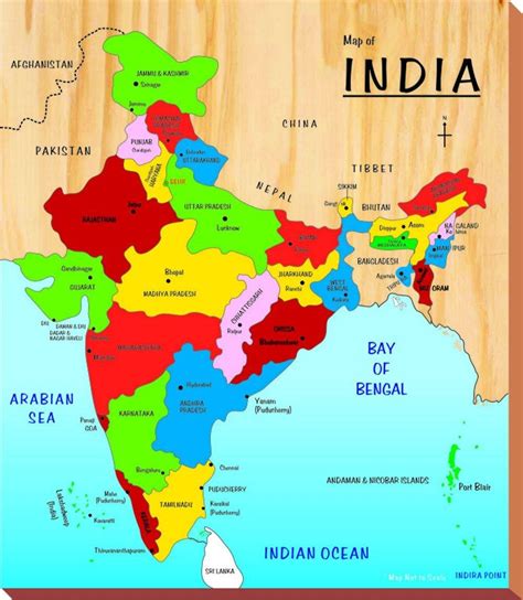 Mapa De La India Para Los Niños De La India Mapa Para Niños En El Sur