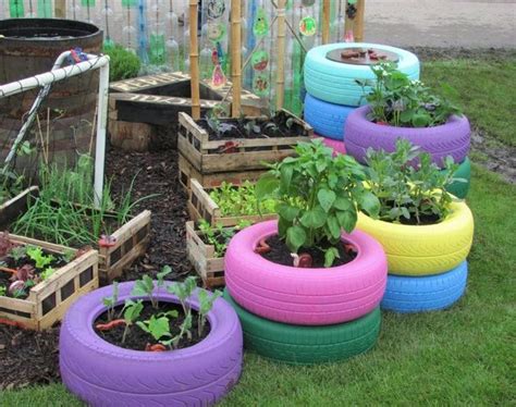 Neumaticos Viejos Para Decorar Tu Jard N Ideas Estupendas Jardines Con Llantas Jardines Con