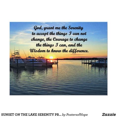 Sunset On The Lake Serenity Prayer Original Poster