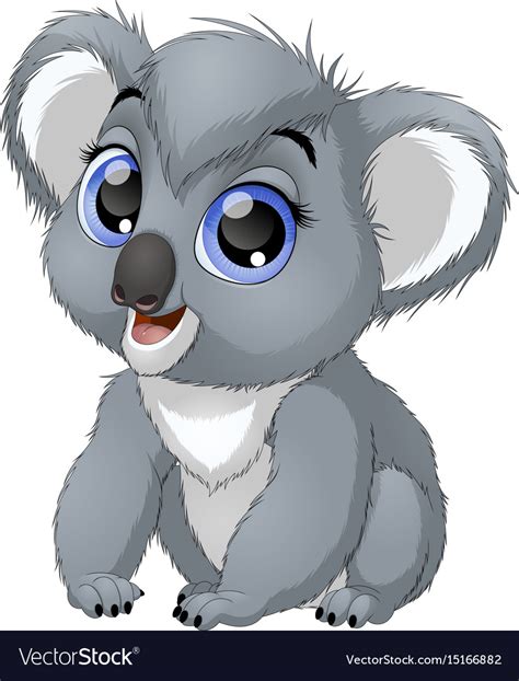 Little Funny Bear Koala Royalty Free Vector Image