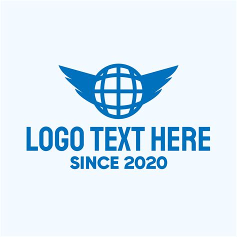 Blue Global Wings Logo Brandcrowd Logo Maker