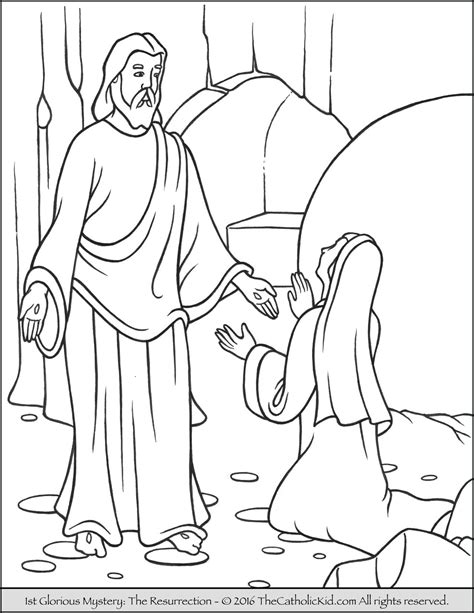 The 1st Glorious Mystery Coloring Page The Resurrection Jesus Rises