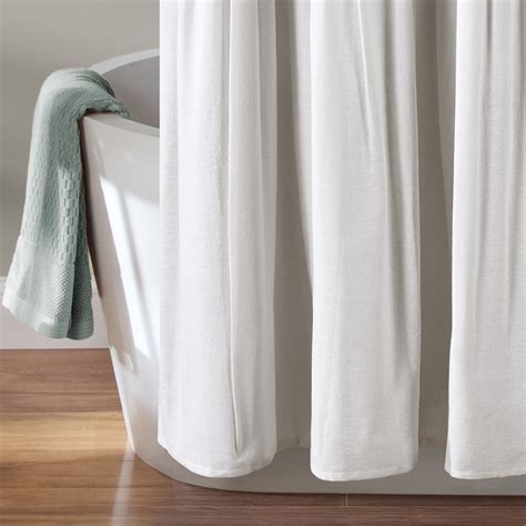 Lush Decor Linen Button Color Block Cotton Blend Shower Curtain 72x72