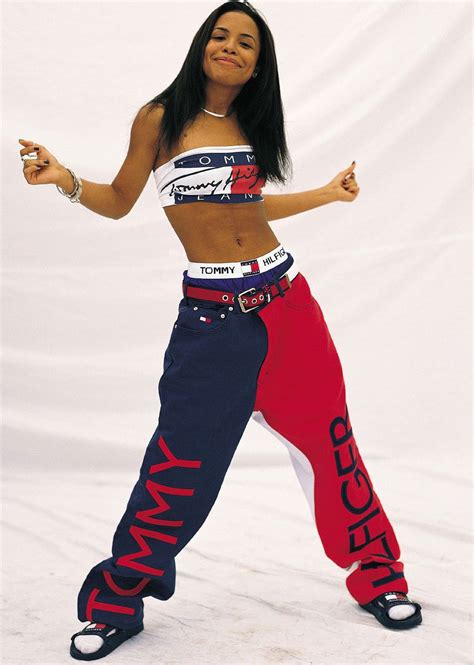 Aaliyah For Tommy Hilfiger “next Generation Jeans” Campaign 1997 Hip Hop Outfits Girl Outfits