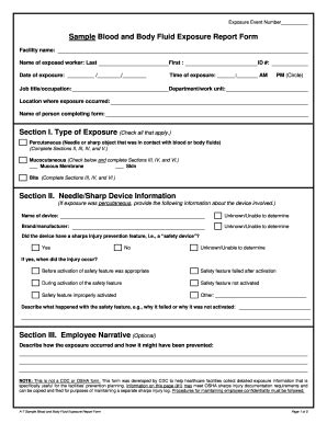 Exposure Incident Report Form