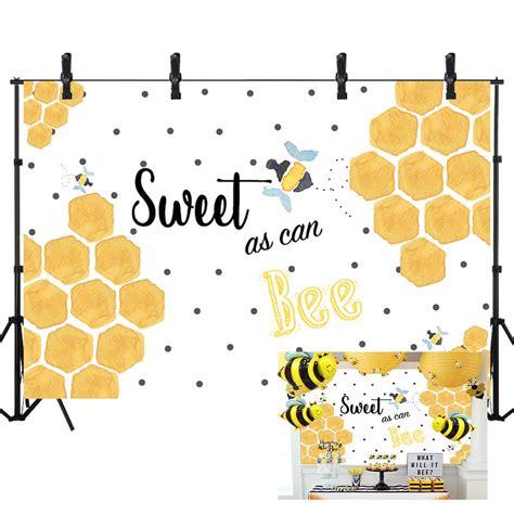 Buy Sensfun Sweet As Can Bee Backdrop Baby Shower Bumblebee Backdrop