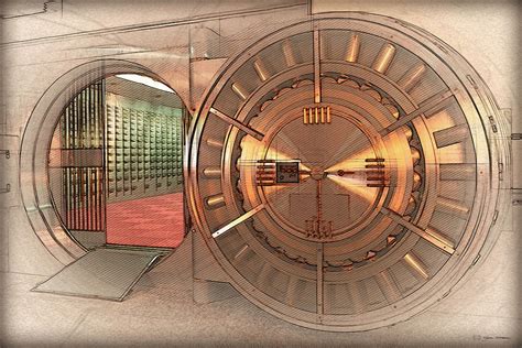 Vintage Bank Vault Door And Lock No 4 Digital Art By Serge Averbukh