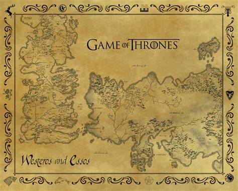 Game Of Thrones Map Poster A3 Game Of Thrones Houses Map Westeros