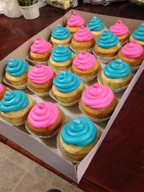 Gender Reveal Cupcakes Gender Reveal Cupcakes Gender Reveal Dessert