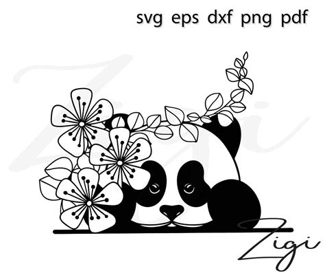 Baby Panda Svg Panda Girl Shirt Svg Floral Panda Svg Png Dxf Etsy