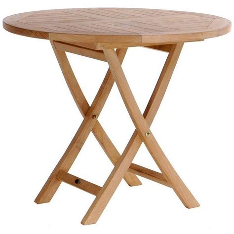 Teak Wood California Folding Table 36 Inch Patio Dining Table Round