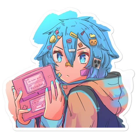 We Broke Up On Pictochat Crying On My Ds Anime Girl Aesthetic Stickers