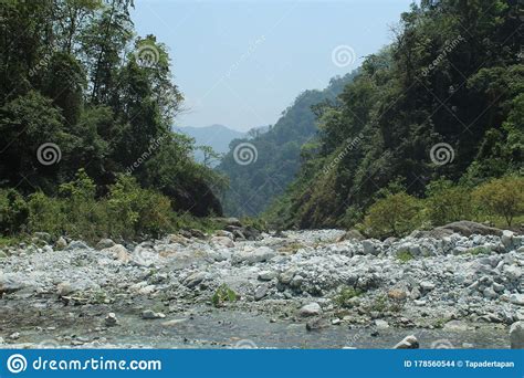 Dry River And Green Mountain Scenario Stock Photo Image Of Spring