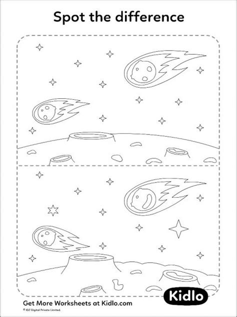 Spot The Difference Space Matching Activity Worksheet 09