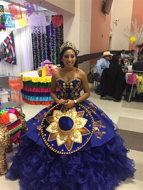 Mariachi Quince Dress Quinceanera Dresses Blue Mexican Quinceanera