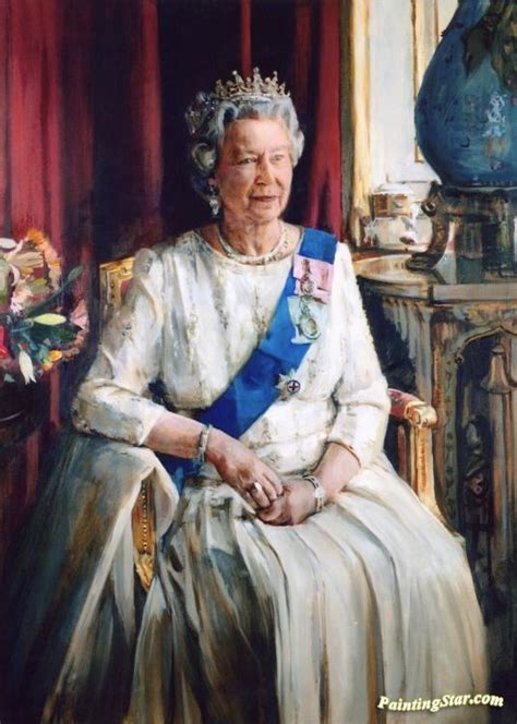 The 'wattle painting' as it became known, is one of two portraits of the young queen painted by australian artist sir william dargie in 1954. Queen Elizabeth Ii Artwork By Christian Furr Oil Painting ...