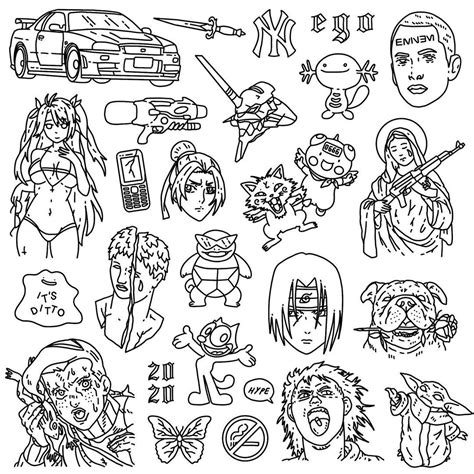details 64 anime tattoo flash sheet super hot in cdgdbentre