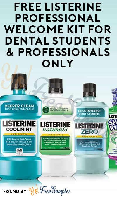 Register for our program at lansinoh to provide lanolin to your patients. FREE Listerine Professional Welcome Kit For Dental ...