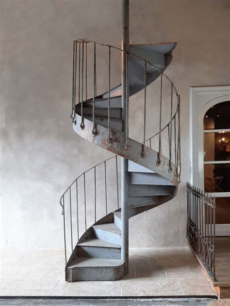 Antique Riveted Steel Spiral Staircase Piet Jonker