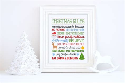 Christmas Rules Free Printable Christmas Rules Sign