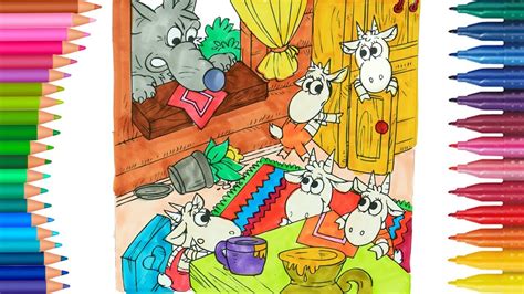 2) click on the image in the bottom half of the screen to make that frame active. The Wolf and The Seven Little Goats Coloring Page | Little ...