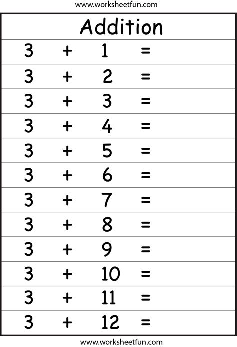 Simple Math Worksheets Addition