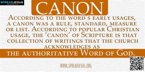 Biblical Definition Of Canon According To The Words Early