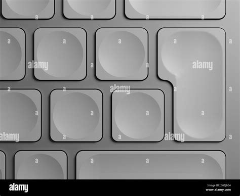3d Rendering Of Blank Keys On A Computer Keyboard To Be Costumized With