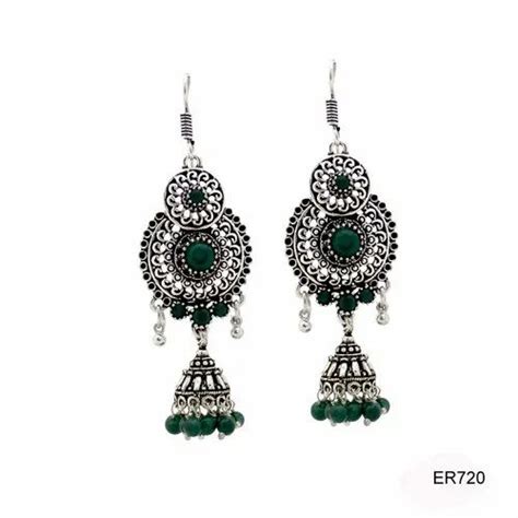 Brass And Alloy Jhumki Oxidized Stone Jewellery 1 Pair At Rs 155pair In