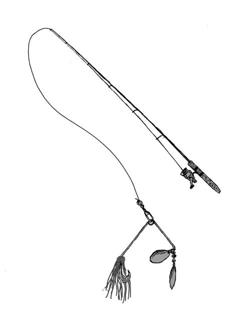 Fishing Pole With Lure Coloring Pages - Download & Print Online