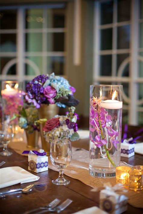 Hydrangea And Floating Candle Centerpiece Bougie Flottante Bougeoirs