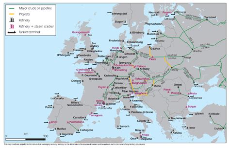 Oil Pipelines Refineries And Tanker Terminals Across Europe Reurope