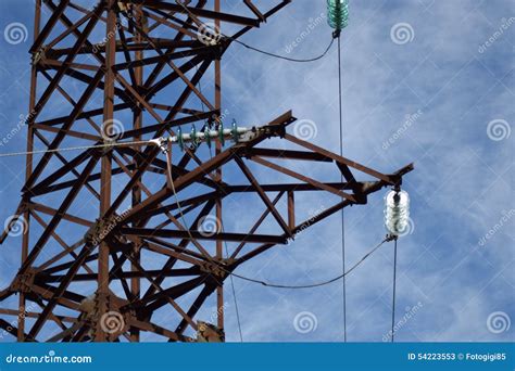 Electric Masts Stock Image Image Of Transmission Pole 54223553