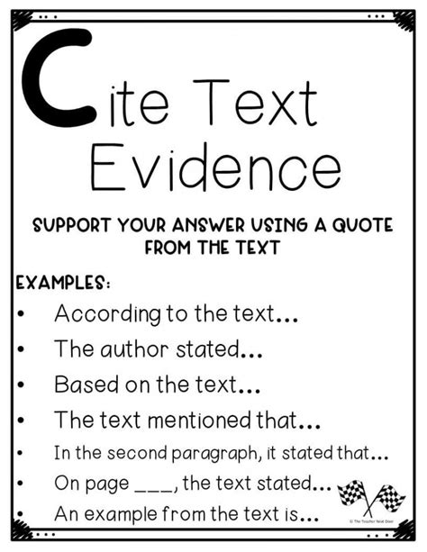 Teaching Text Evidence The Teacher Next Door