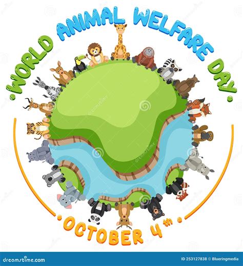 World Animal Welfare Day Concept Vector Stock Vector - Illustration of