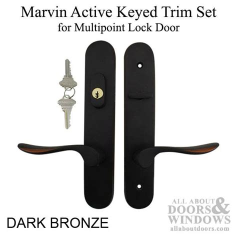 Marvin Active Keyed Hinged Door Trim Multipoint Lock Dark Bronze