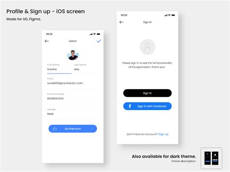 App Sign Up And Profile Creation Screen Light Dark Uplabs